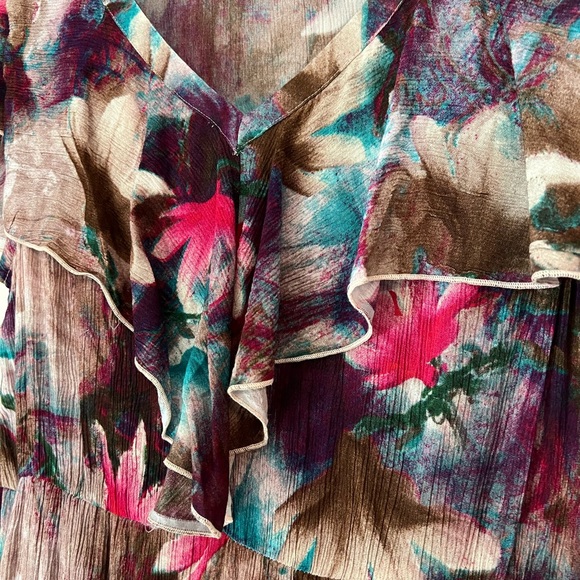 Soft Surroundings Watercolor Floral Maxi Dress, M Tall - Picture 5 of 8